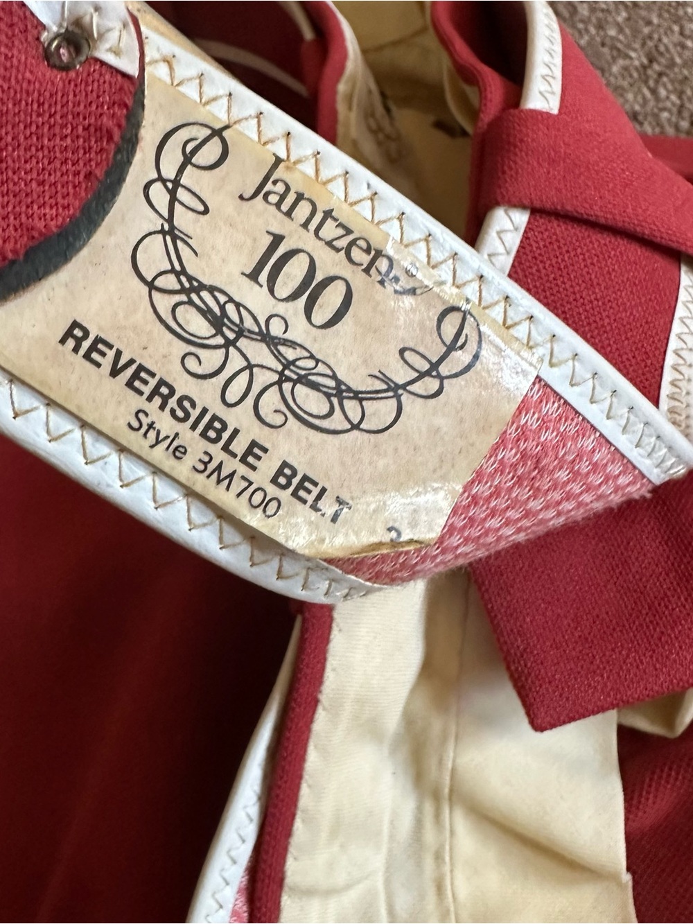 Ridiculously Awesome Vintage Red Two-Piece Shirt and Pants Set with White Trim - Picture 12 of 17